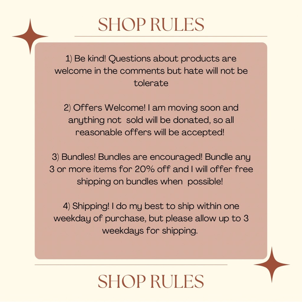 ABOUT ME & SHOP RULES - Picture 3 of 3